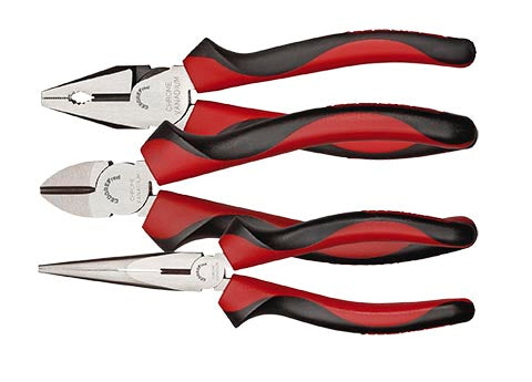 PLIER GED RED SET 2C-HANDLE 3 PCE