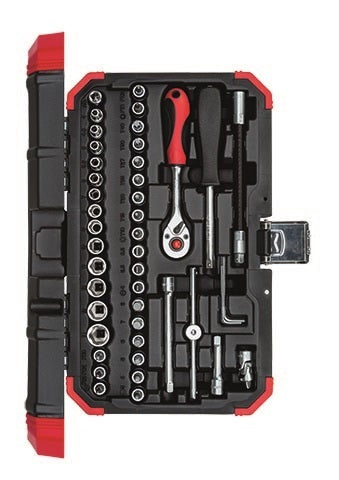 SOCKET GED RED SET 1/4" 4-14MM+BITS46PCE