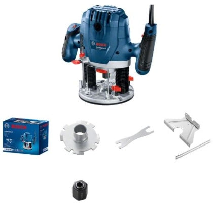 Router 1300 W, plunge depth 55cm,  collet 6mm & 1/4"mm