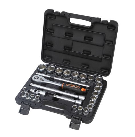SOCKET SET GROZ BIHEX 1/2"DR 27PC 8-32MM