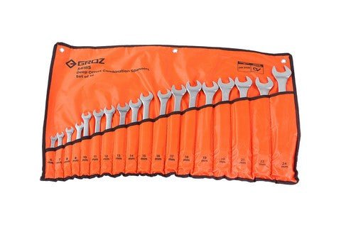 SPANNER GROZ COMB.SET 6-24MM 18PC