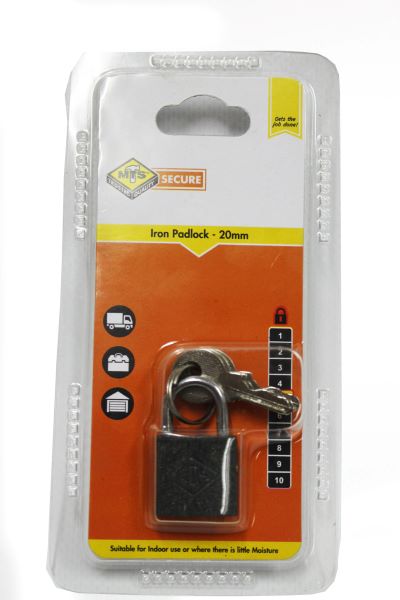 PADLOCK MTS  IRON 20MM D/BLISTER WZ364