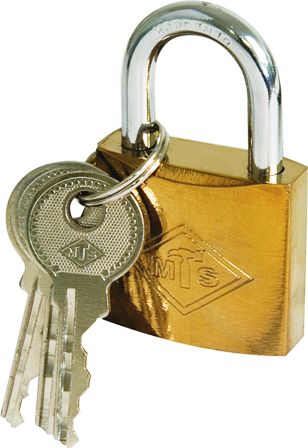 PADLOCK MTS BRASS/PL 32MM D/BLIST WZ360