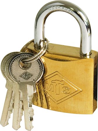 PADLOCK MTS BRASS/PL 38MM D/BLIST WZ361