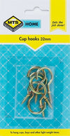 MTS HOME  CUP HOOKS 32MM BRASS 6PC