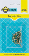 MTS HOME  CUP HOOKS 25MM BRASS 6PC