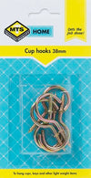 MTS HOME  CUP HOOKS 38MM BRASS 6PC