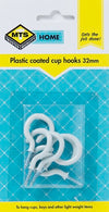 MTS HOME  CUP HOOKS 32MM P/COATED 6PC