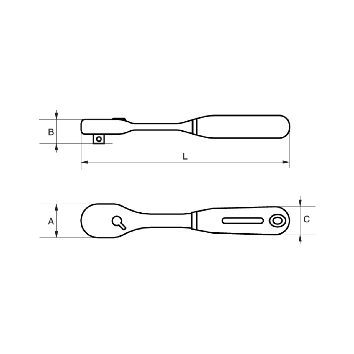 Bahco 1/4" Pear Head Reversible Ratchet | SBS61