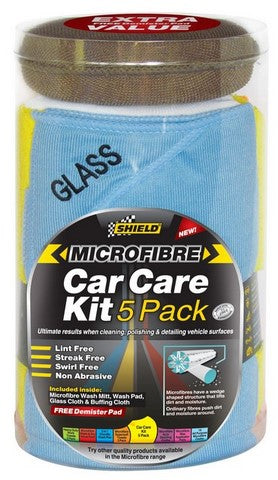 SHIELD MICROFIBRE CAR CARE KIT 5PK SH285