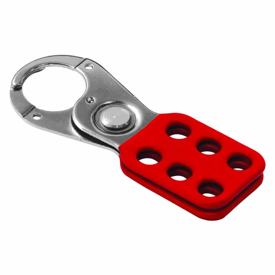 Vinyl Coated Hasp 25mm – Red 6 Holes