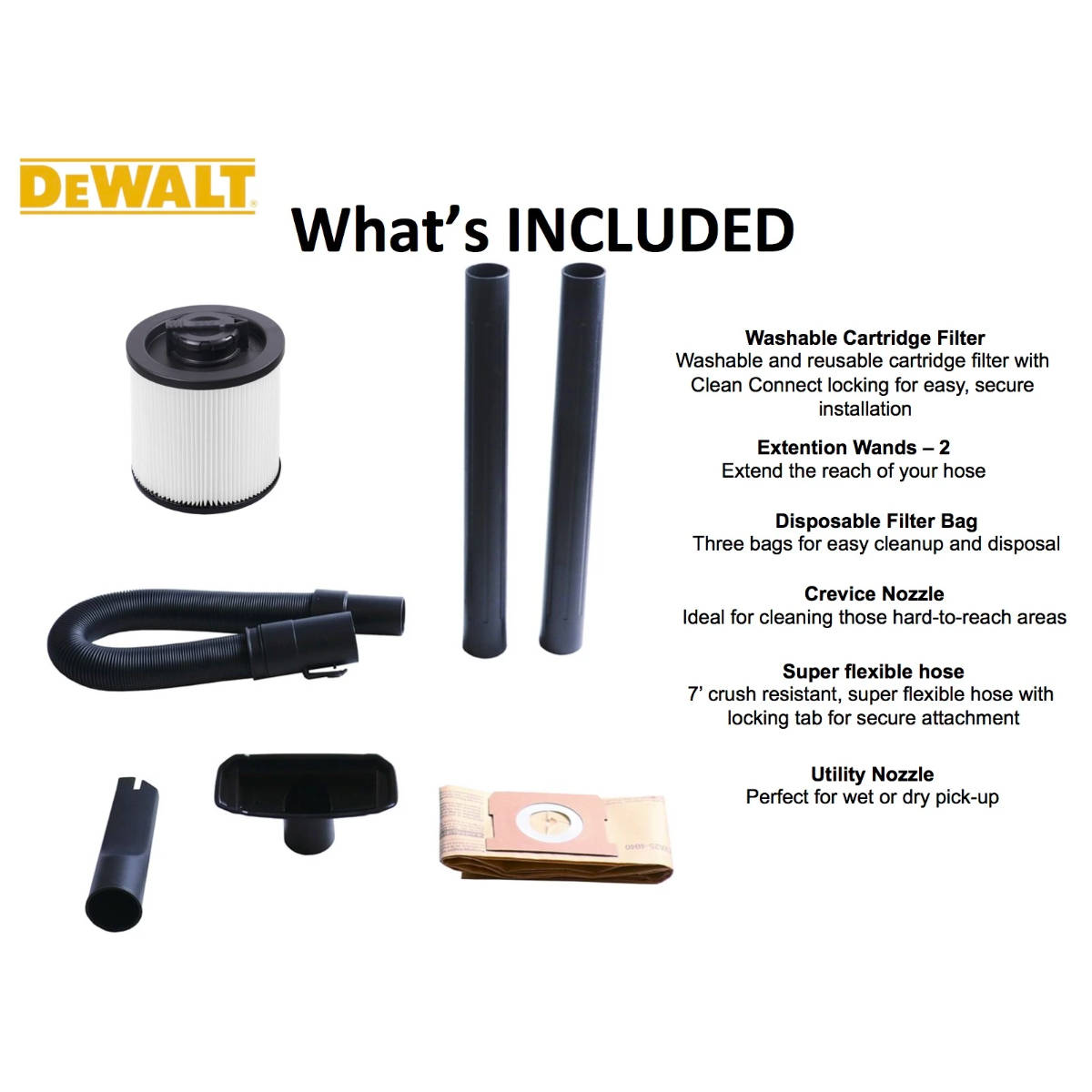 DEWALT Portable 15L Wet Dry Vacuum Cleaner | DXV15T