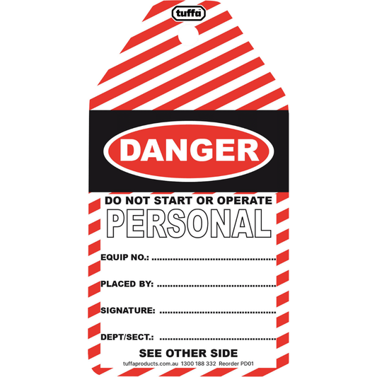 Personal Danger Tags (packs of 100)