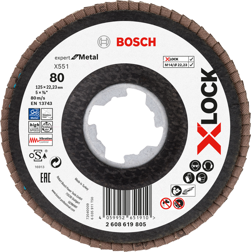 Bosch Professional X-LOCK X551 Expert for Metal Flap Discs, Angled Version | …