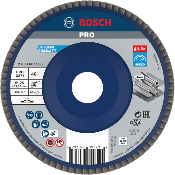 Bosch Professional Pro X571 Flap Disc X571 Flap Disc, Straight