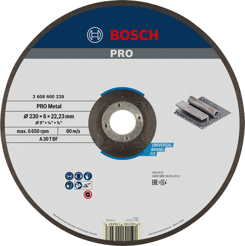 Bosch Professional Cutting & Grinding Discs Metal Bonded Grinding Disc
