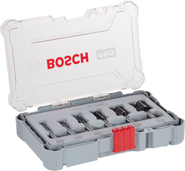 Bosch Professional Router Bit Straight Set, 6 pcs | Router Bits & Planer Knives
