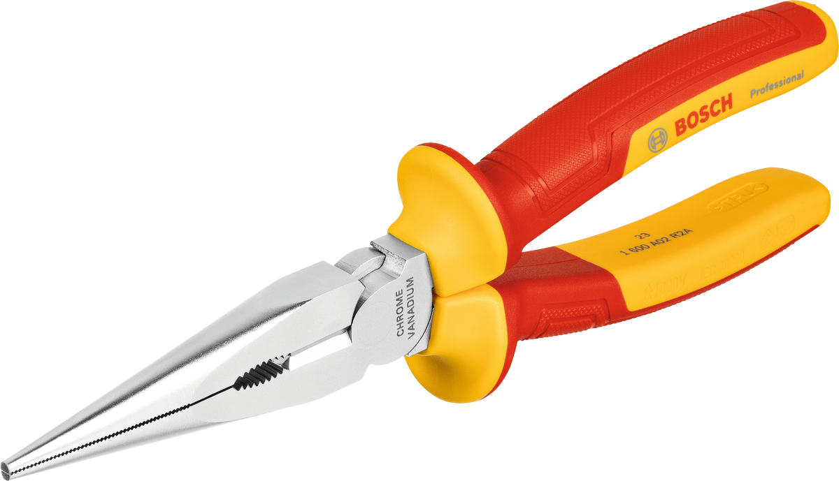 Bosch Professional VDE Pliers VDE Long Nose Pliers Straight 200 mm Professional