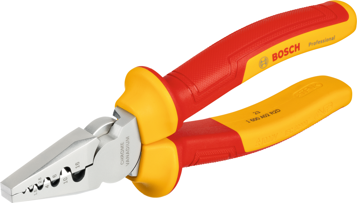 Bosch Professional VDE Pliers VDE Crimping Pliers 180 mm Professional